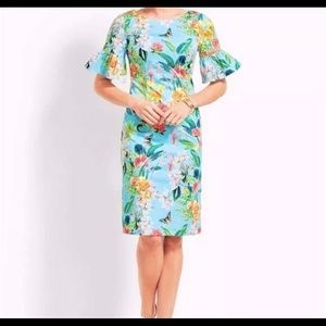 RSVP by Talbots Midi Tropical Monkey Jungle Floral Sheath Dress 
Size 14